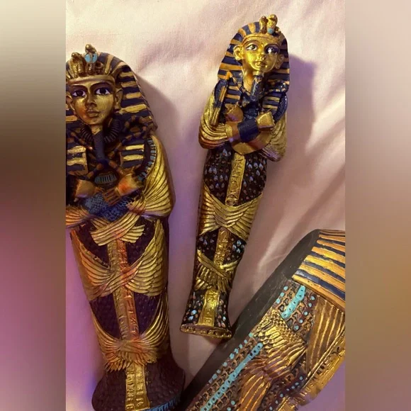 King Tutankhamen trinket box mummy sarcophagus vintage ancient Egypt decor - Picture 4 of 5